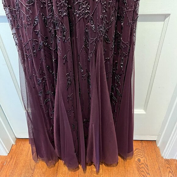 Formal Beaded Evening Gorgeous Wine color Full Lenght Gown - Picture 7 of 14
